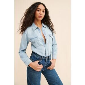 CITIZENS OF HUMANITY Women's Shay Denim Bodysuit Size M In Emblaze
